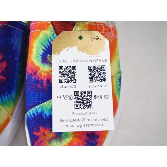 Toms Rainbow Tie-Dye Swirl Classic Slip-On, Size 10 (US) NEW! - Picture 14 of 14